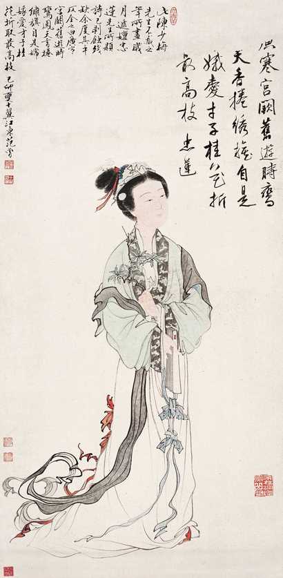 陈少梅 仿唐寅仕女 立轴